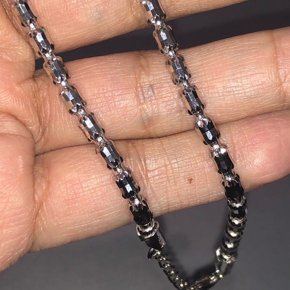 Stunning 14k white gold vermeil anklet best gift for women so sparkly diamondcut - Picture 5 of 5